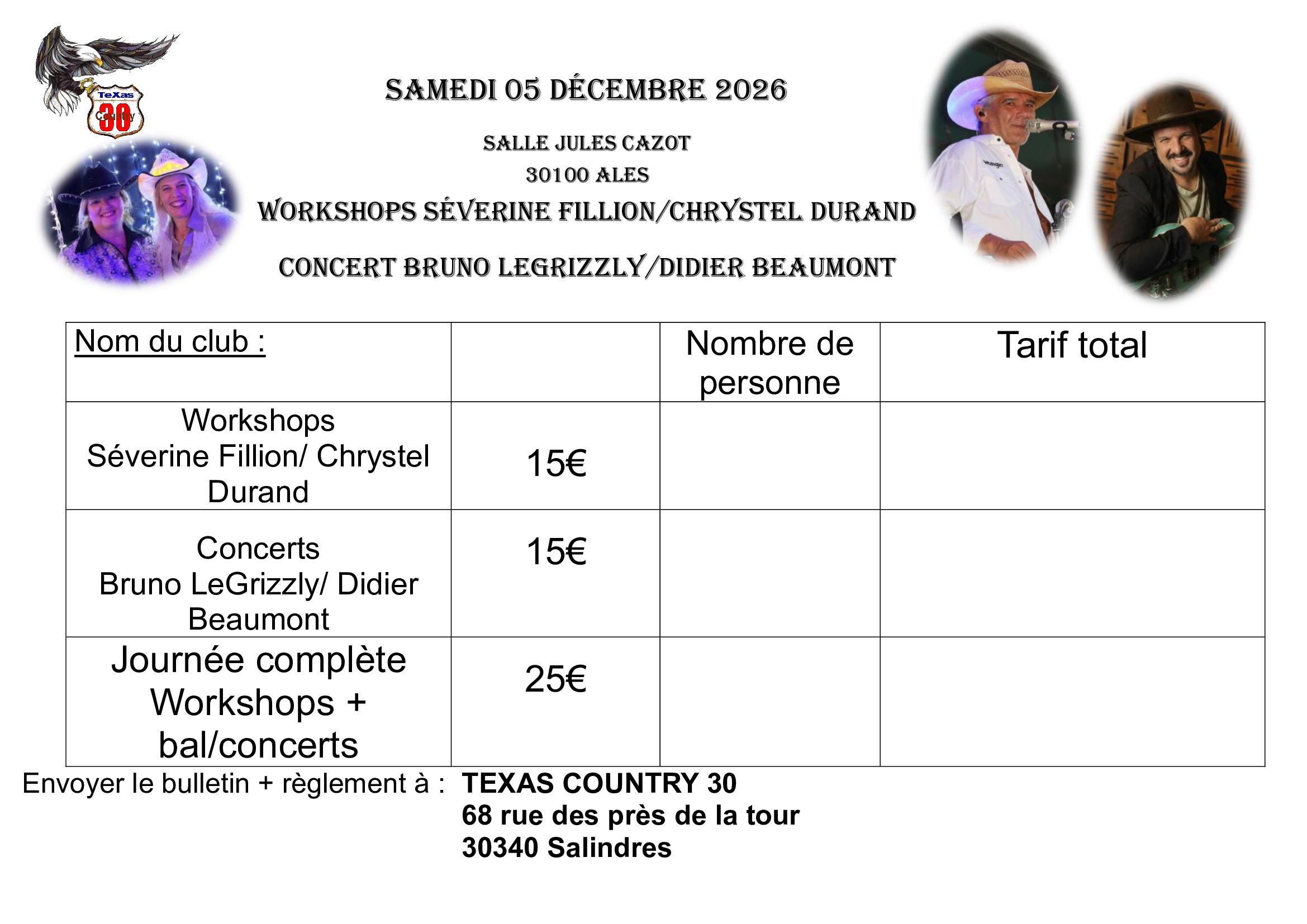 Affiche country — 30100 (05/12/2026)