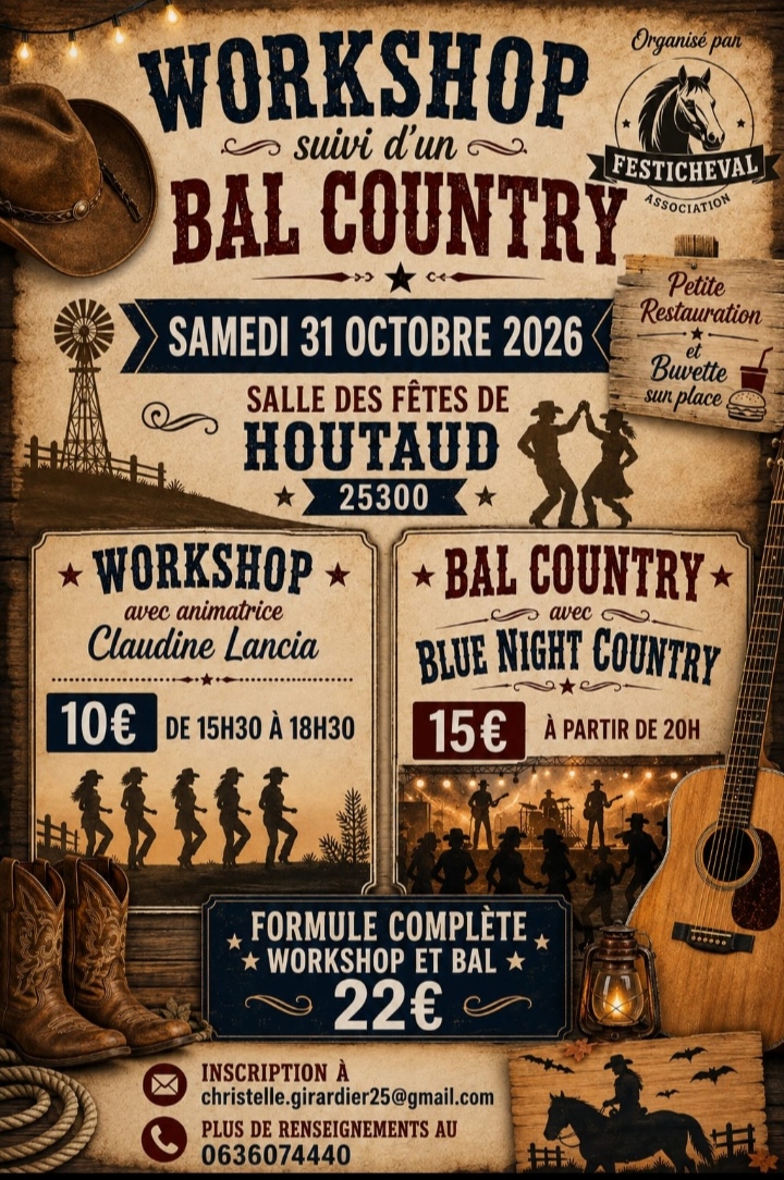 Après midi et soirée Country — 25300 Houtaud (31/10/2026)